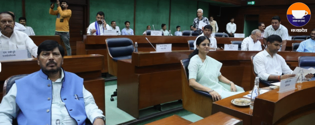 Anupriya Patel and other leaders at the all-party meeting for the Monsoon Session of Parliament 2025 in New Delhi.
